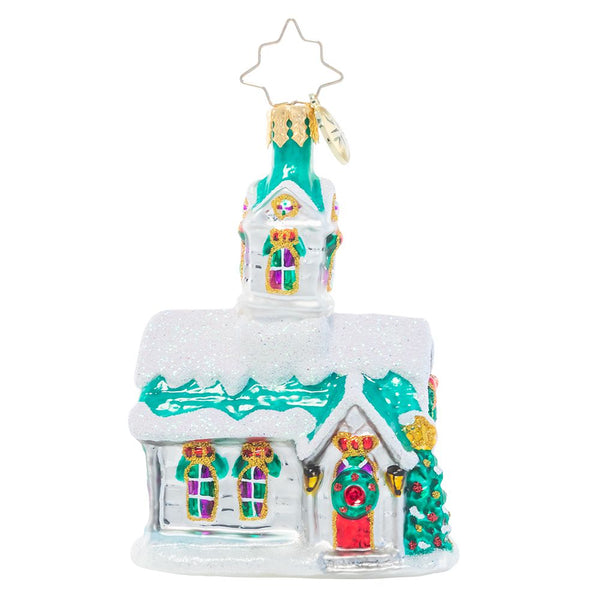 Christopher Radko Boughs Of Holly Chapel Little Gem Church Ornament