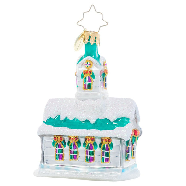 Christopher Radko Boughs Of Holly Chapel Little Gem Church Ornament