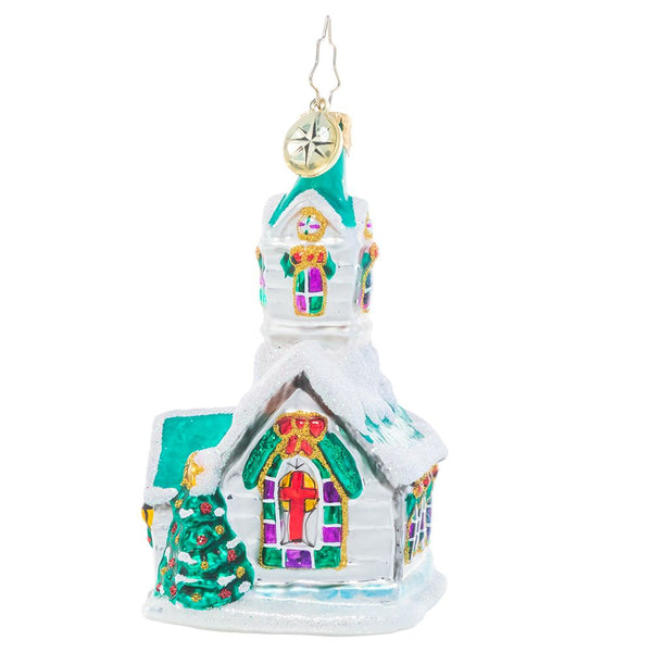 Christopher Radko Boughs Of Holly Chapel Little Gem Church Ornament