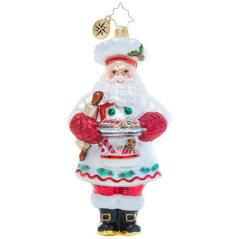 Christopher Radko Cheerful Christmas Confectioner Santa Chef Ornament