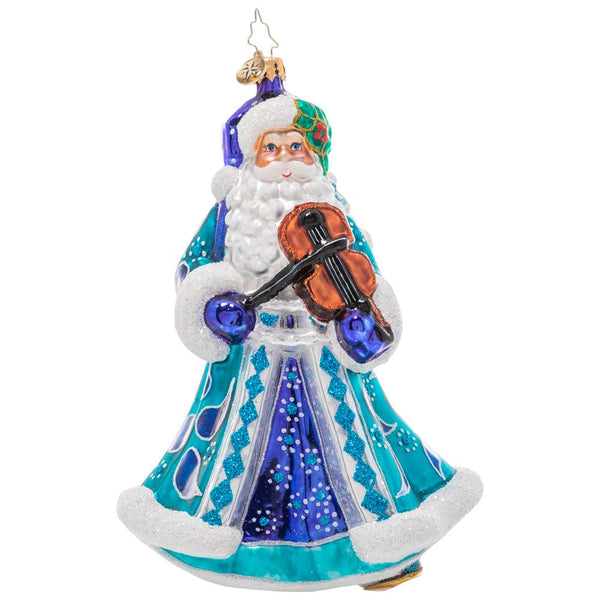 Christopher Radko Fancy Fiddler Santa Ornament