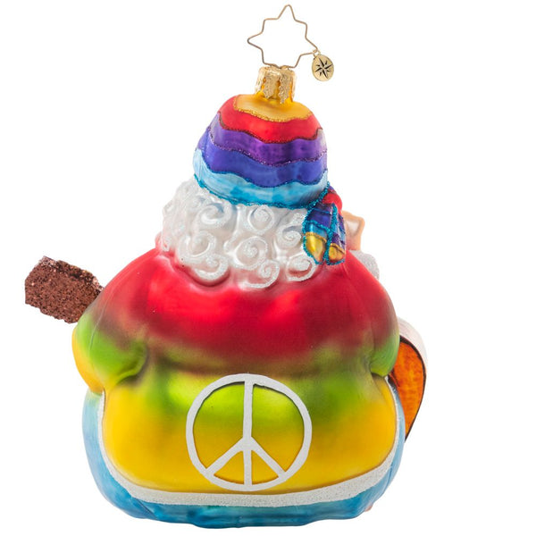 Christopher Radko Peace Out Santa Hippie Ornament