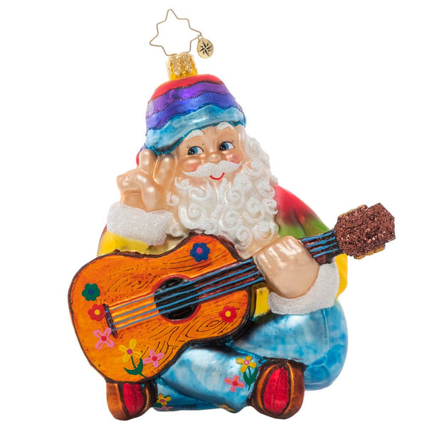 Christopher Radko Peace Out Santa Hippie Ornament