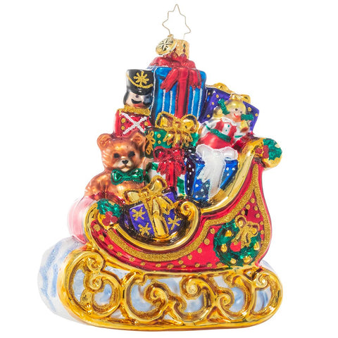 Christopher Radko Sleigh of Treasures with Gifts Ornament