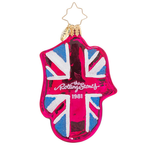 Christopher Radko Rolling Stones Licks Gem Psychedelic Ornament Pink