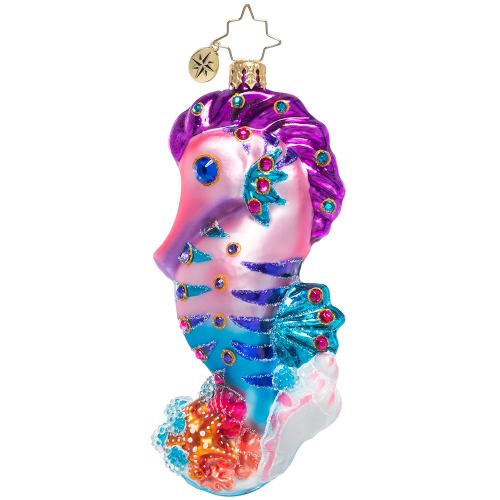 Christopher Radko Jewels of the Sea Seahorse Beach Ornament
