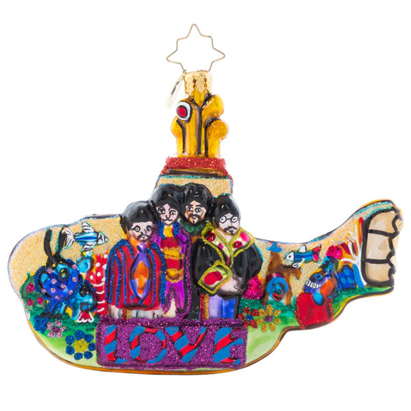 Christopher Radko Beatles All Aboard Submarine Ornament New