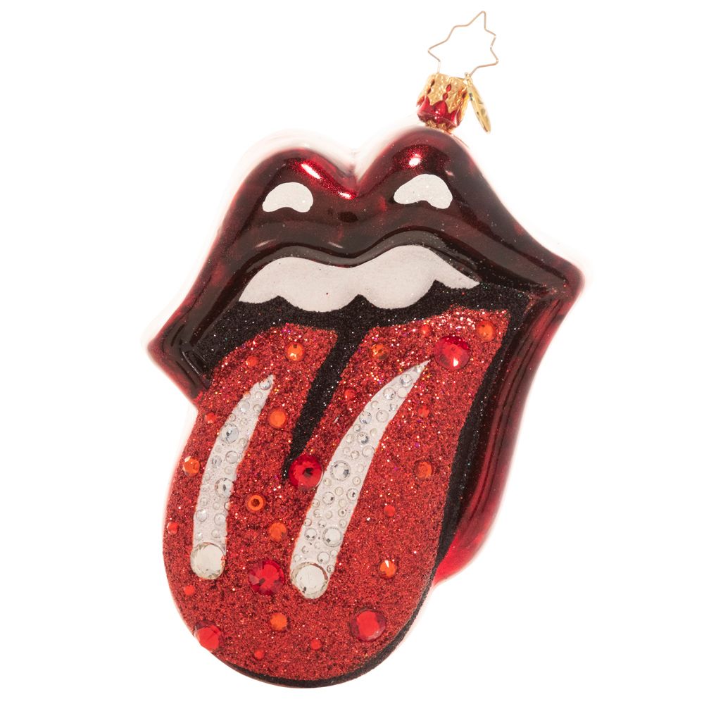 Christopher Radko A Rolling Stones Diamond Anniversary Licks Logo Ornament