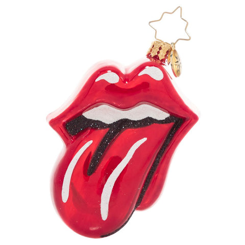 Christopher Radko Rolling Stones Licks Gem Logo Tongue LIps Ornament