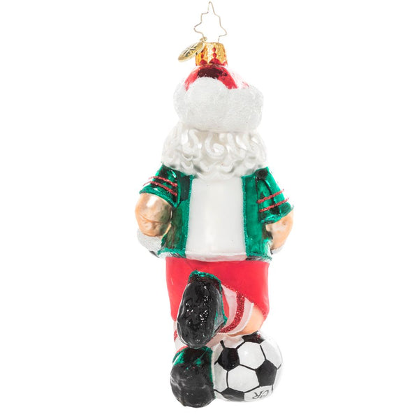 Christopher Radko Kick It Like Kringle Soccer Santa Ornament