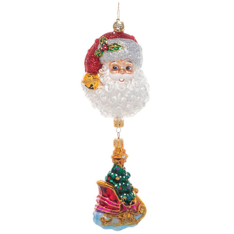 Christopher Radko Santa's Magic Sleigh Ornament 2 part