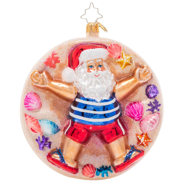 Christopher Radko Beach Cherub Claus Santa Vacation Ornament