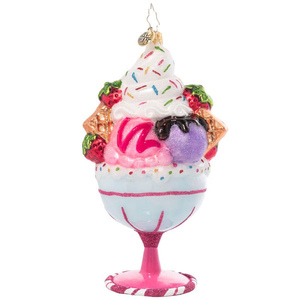 Christopher Radko Cherry On Top Ice Cream Sundae Ornament