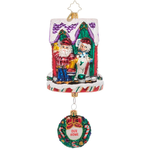 Christopher Radko The Claus' Fixer Upper House Ornament 2 part