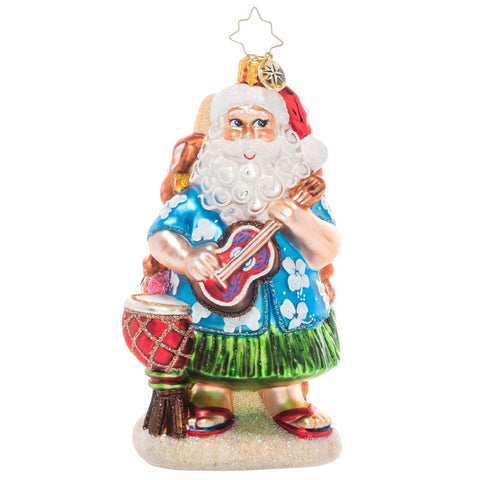 Christopher Radko Ho Ho Hula Santa Hawaiian Ornament