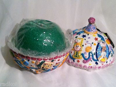 Christopher Radko Happy BIRTHDAY BLAST CANDLE & or CANDY DISH Ceramic New