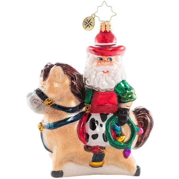 Christopher Radko This Ain't Santa's First Rodeo! Horse Ornament