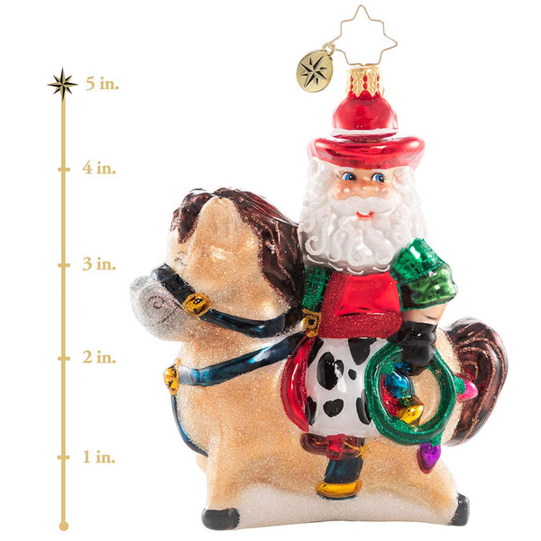 Christopher Radko This Ain't Santa's First Rodeo! Horse Ornament