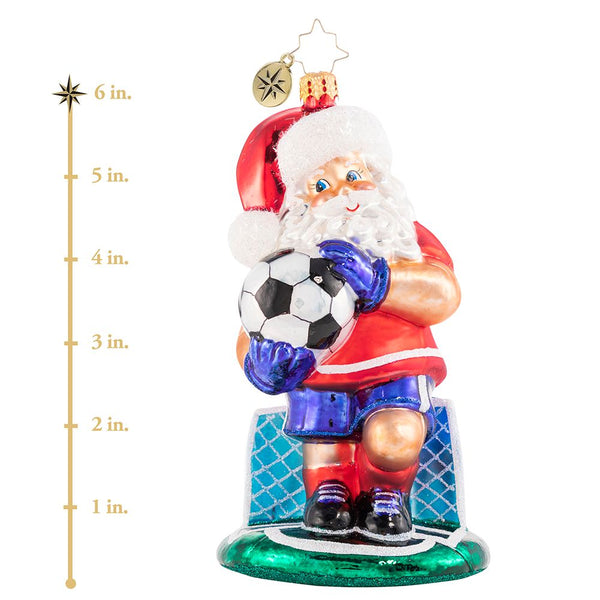 Christopher Radko Grass Stains For Goalie Glory Soccer Santa Ornament