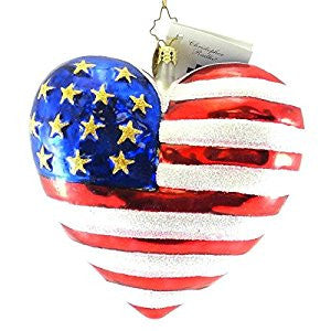 Christopher Radko Brave Heart 9/11 America Flag Patriotic ornament