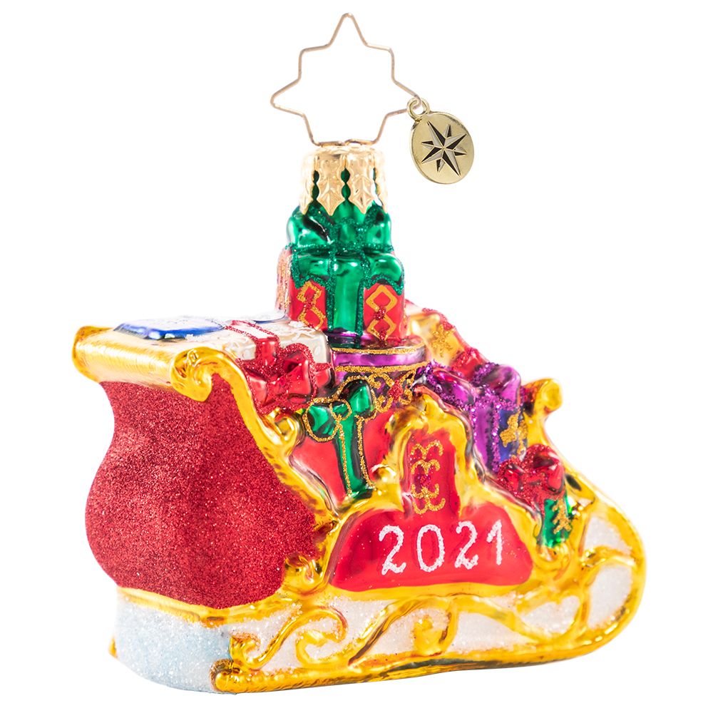 Christopher Radko 2021 Dated Precious Cargo Sleigh Little Gem Ornament