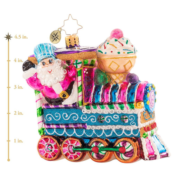 Christopher Radko Santa's Sugary Dream Machine Candy Train Ornament