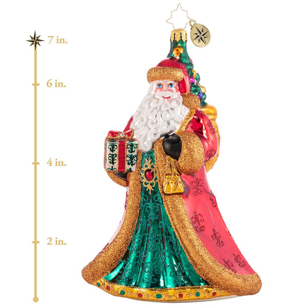 Christopher Radko Dreaming Of Evergreen Santa Long Robe Ornament