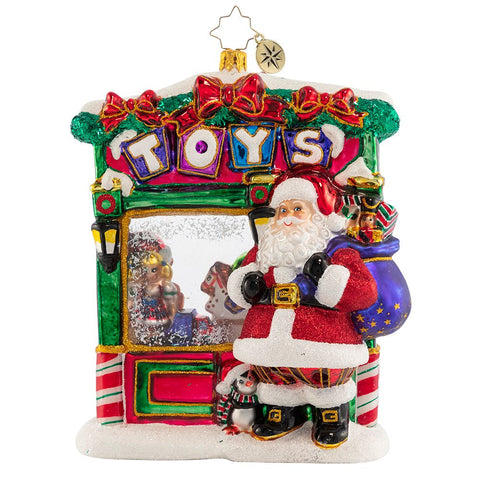 Christopher Radko Tip-Top Toy Shop Santa Window Ornament