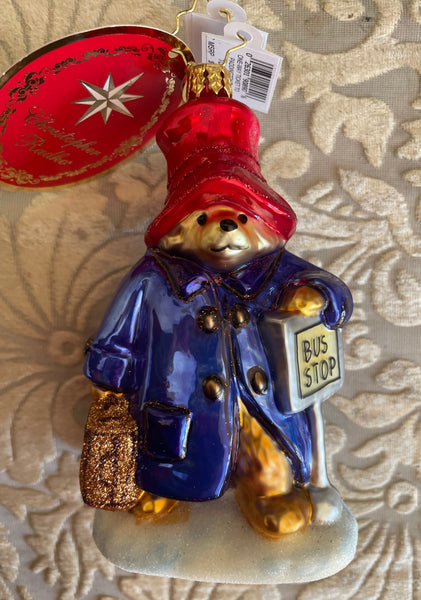 Christopher Radko One Way Ticket to Paddington Bear Ornament