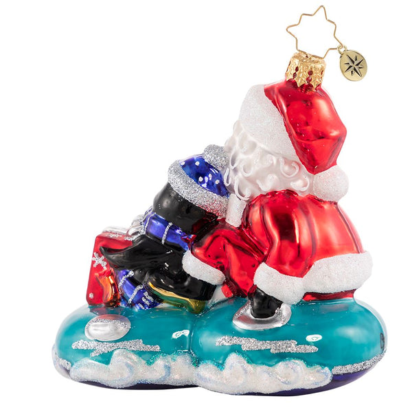 Christopher Radko A Tubular Ride For Two! Santa Tubing Ornament