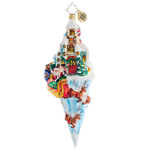 Christopher Radko Paradise On Ice Santa Icicle Ornament