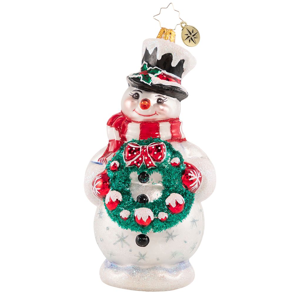 Christopher Radko Darling Christmas Decorator Snowman Ornament