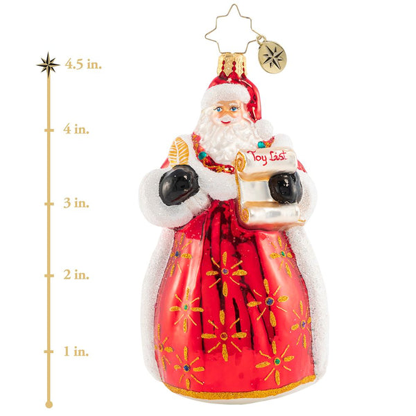 Christopher Radko Kris Checks Off His List Santa Ornament
