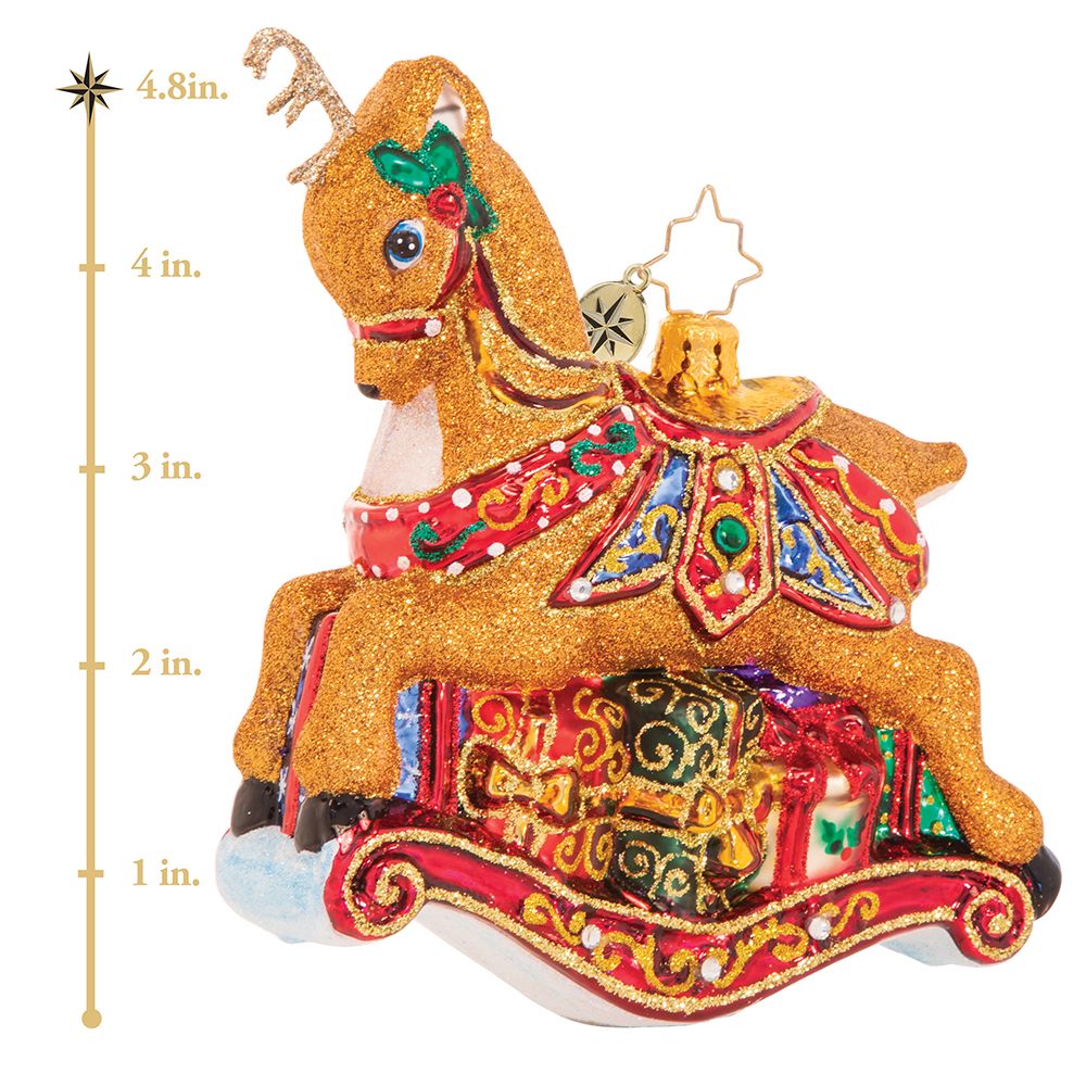 Christopher Radko The Buck Rocks Here Rocking Reindeer Ornament
