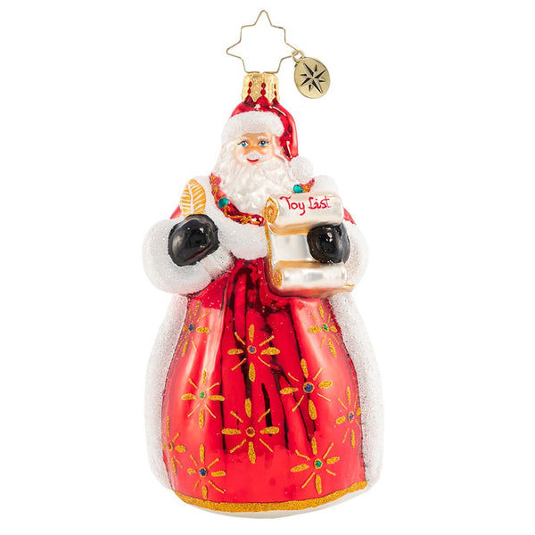 Christopher Radko Kris Checks Off His List Santa Ornament