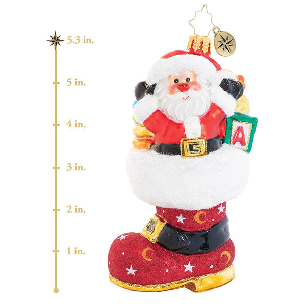 Christopher Radko Baby's Got The Boot Of Loot Santa Ornament