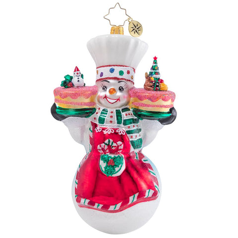 Christopher Radko This Christmas Takes The Cake! Snowman Baker Ornament