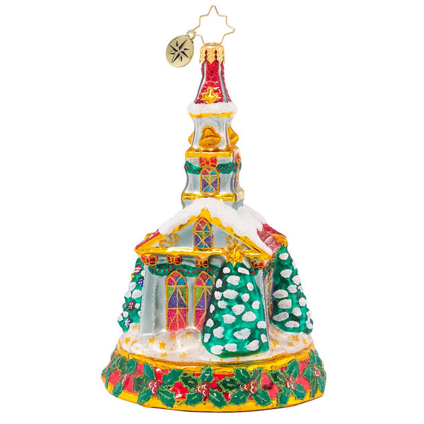 Christopher Radko Worshippers Welcome Chapel Church Ornament OOTM