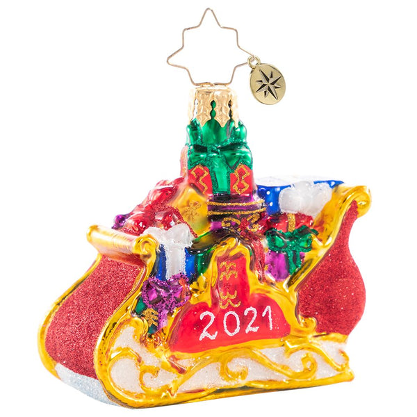 Christopher Radko 2021 Dated Precious Cargo Sleigh Little Gem Ornament