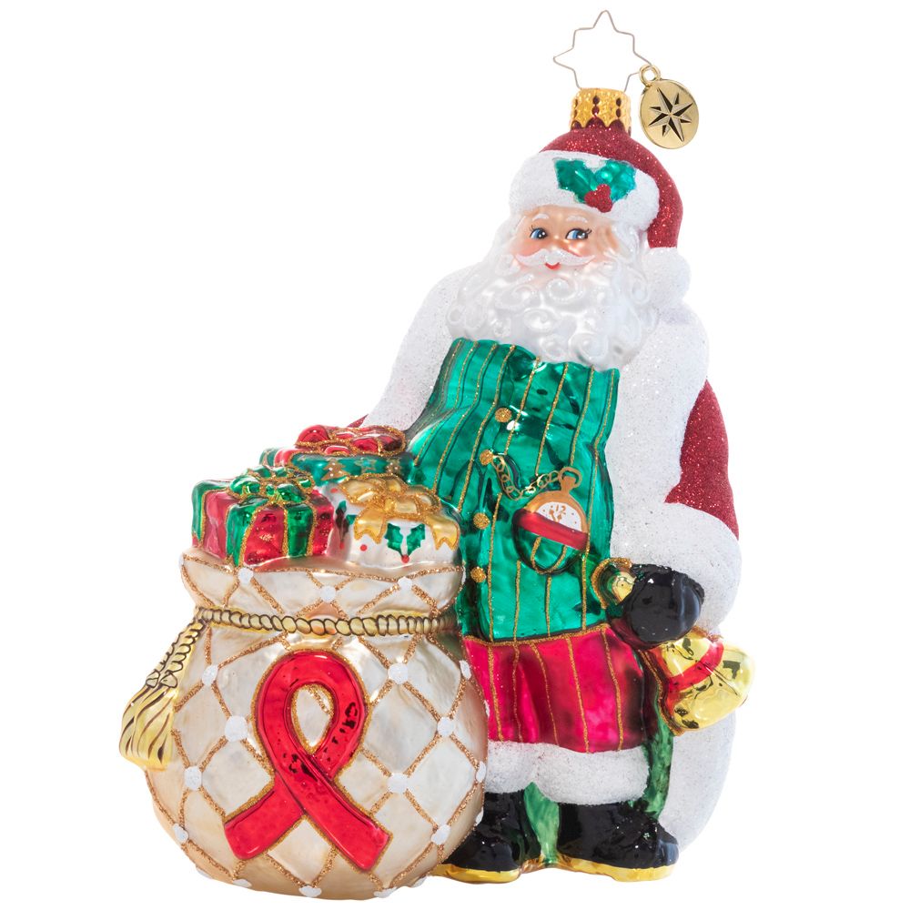 Christopher Radko 2022 AIDS Awareness Santa Charity Ornament