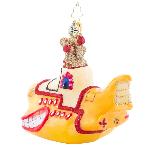 Christopher Radko Beatles All Smiles Sub Yellow Submarine Ornament