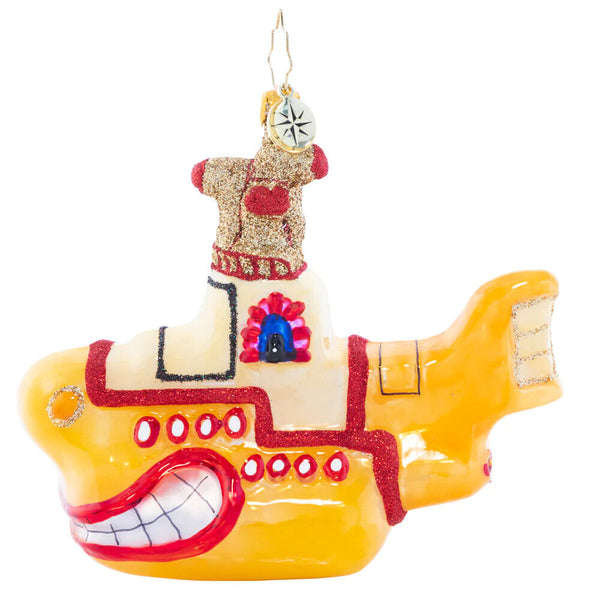 Christopher Radko Beatles All Smiles Sub Yellow Submarine Ornament