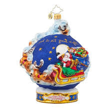 Radko AND TO ALL A GOODNIGHT Santa Globe Ornament