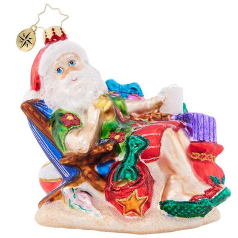 Christopher Radko Beach Bum Santa Surf Sun Ornament