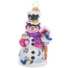 Christopher Radko Christmas Birdsong Birds 12 Days Snowman Ornament