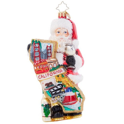 Christopher Radko Cali Claus California Santa Ornament