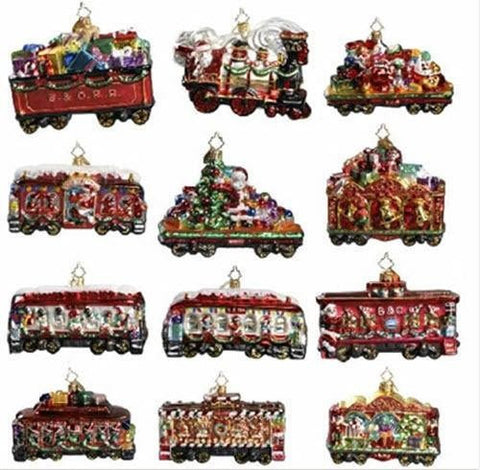 Christopher Radko B & O Railroad Train Set of 12 Ornaments