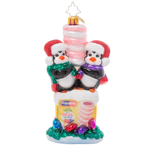 Christopher Radko Popsicle Penguin Pals Ice Cream Push Up Ornament