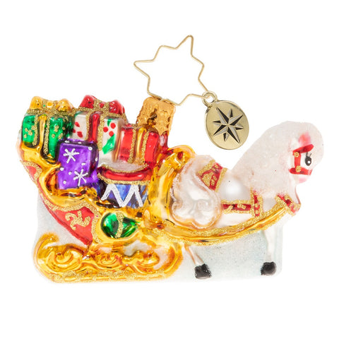 Christopher Radko Speedy Christmas Sleigh & Horse Little Gem Ornament