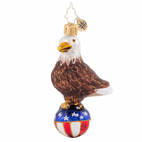 Christopher Radko Stars & Stripes Bald Eagle Little Gem Patriotic Ornament